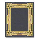 Gold Art Deco Border Grey Area Rug