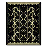 Black and Gold Art Deco Geometric Area Rug