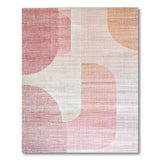 Blush Pink Curved Geometric Area Rug