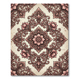 Rose Scrollwork Floral Damask Rug