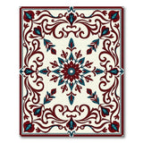 Red and Teal Persian Medallion Area Rug