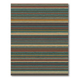 Teal Rust Multi-Stripe Southwestern Rug
