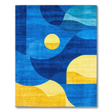 Geometric Modern Blue Teal Geometric Abstract Area Rug