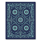 Blue and Teal Navy Teal Mandala Persian Area Rug