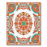 Intricate Red Teal Persian Medallion Area Rug