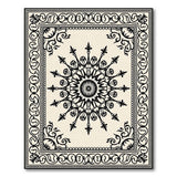 Intricate Black White Mandala Persian Black and White Rug