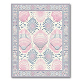 Blush Pink Seashell Coastal Beach Rug