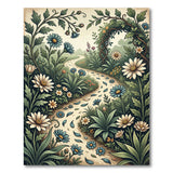 Vintage Garden Path Floral Area Rug
