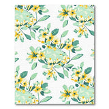 Vibrant Yellow Floral Pattern Area Rug