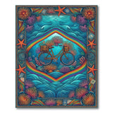 Rainbow Bicycle Underwater Coastal Rug