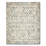 Distressed Beige Trellis Geometric Area Rug