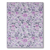 Purple Purple Peony Floral Vintage Area Rug