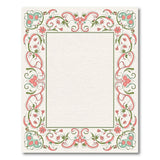 Pink Ornate Pink Floral Border Area Rug