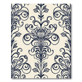 Elegant Navy Floral Damask Area Rug