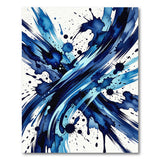 Dynamic Blue Watercolor Splash Abstract Area Rug