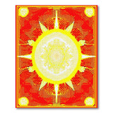 Fiery Sunburst Mandala Area Rug