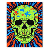 Psychedelic Green Skull Area Rug