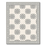 Cream Beige Persian Rug with Grey Florals
