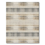 Beige and Neutral Distressed Beige Striped Woven Area Rug