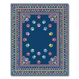 Colorful Paw Prints Kids Area Rug