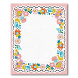 Vibrant Floral Scalloped Border Rug