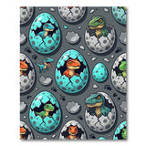 Hatching Baby Dino Eggs Cartoon Area Rug