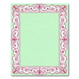 Ornate Red Floral Border Green Area Rug