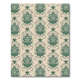 Ornate Green Floral Damask Area Rug