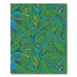 ODIKA Washable Teal Botanical Abstract Area Rug - Low Pile, Non-Slip, Pet & Kid Friendly