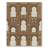 Ornate Gold Moorish Arch Lattice Rug