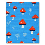 Playful Red Mushroom Kids Area Rug