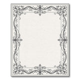 Ornate Black White Victorian Frame Area Rug