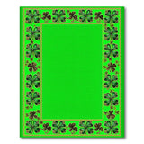 Green Emerald Shamrock Border Area Rug