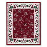 Festive Poinsettia Holly Christmas Area Rug