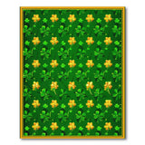 Lucky Golden Shamrock Green Clover Rug