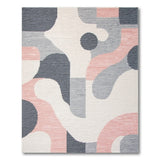 Abstract Geometric Grey Pink Area Rug