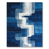 Navy Blue Overlapping Geometric Area Rug