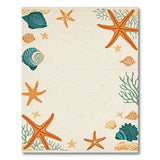 Coastal Starfish Seashell Area Rug