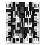 Black and White Piano Keys Black White Geometric Area Rug