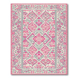Pink Grey Geometric Tribal Area Rug