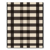 Beige Brown Plaid Rustic Farmhouse Rug