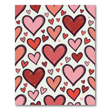 Playful Doodle Hearts Area Rug