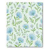 Mint Green Blue Cornflower Daisy Area Rug