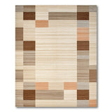 Geometric Brown Tan Framed Area Rug