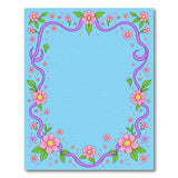 Whimsical Pink Floral Purple Vine Blue Area Rug