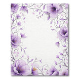 Purple Peony Floral Vine Border Rug