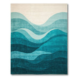 Cascading Teal Waves Area Rug
