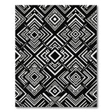 Geometric Modern Bold Black White Geometric Diamond Area Rug
