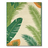 Coastal Green Palm Frond Area Rug