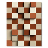 3D Cube Geometric Area Rug in Terracotta Beige